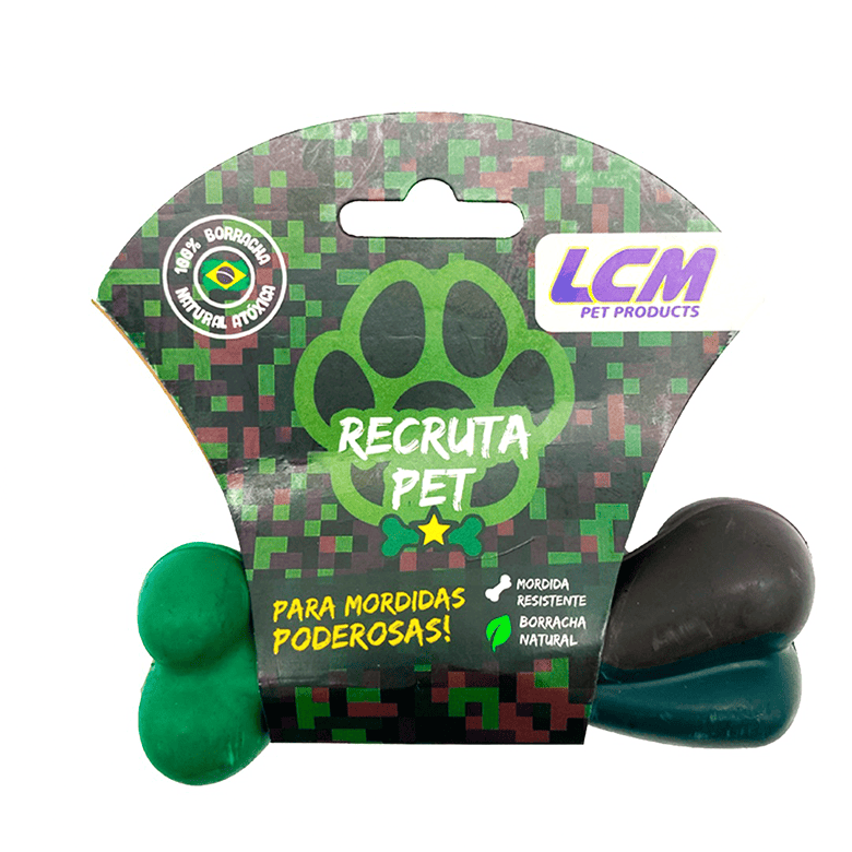 Osso Maciço de Borracha Recruta Pet